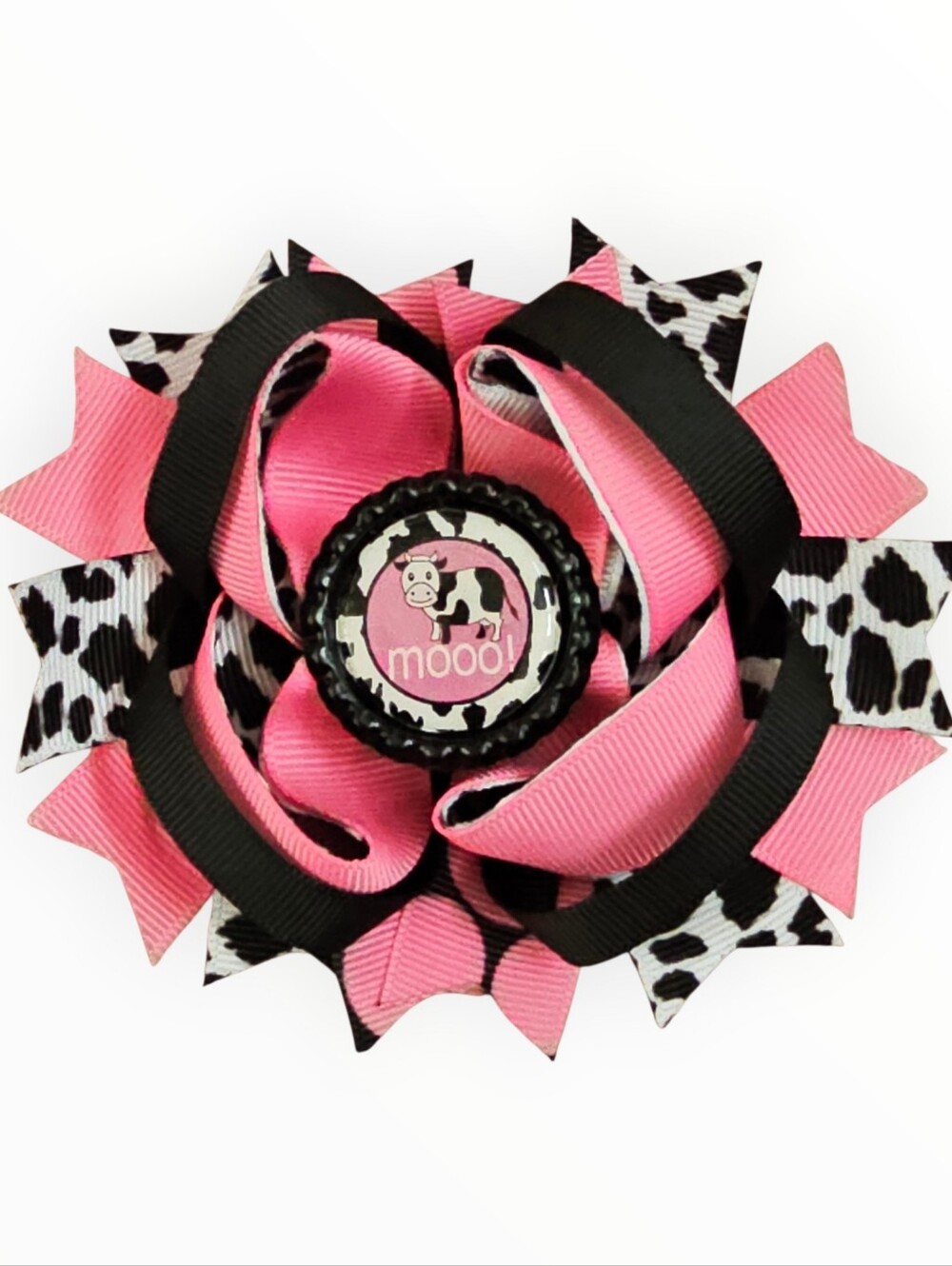 Cow Inspired Hairbow